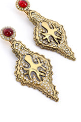 Vintage Il Gioiello Organic Plate Earrings front closeup @recess la