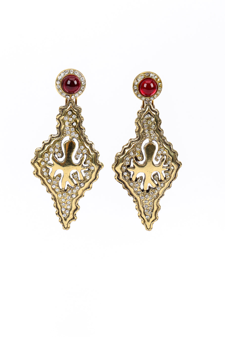 Vintage Il Gioiello Organic Plate Earrings front @recess la