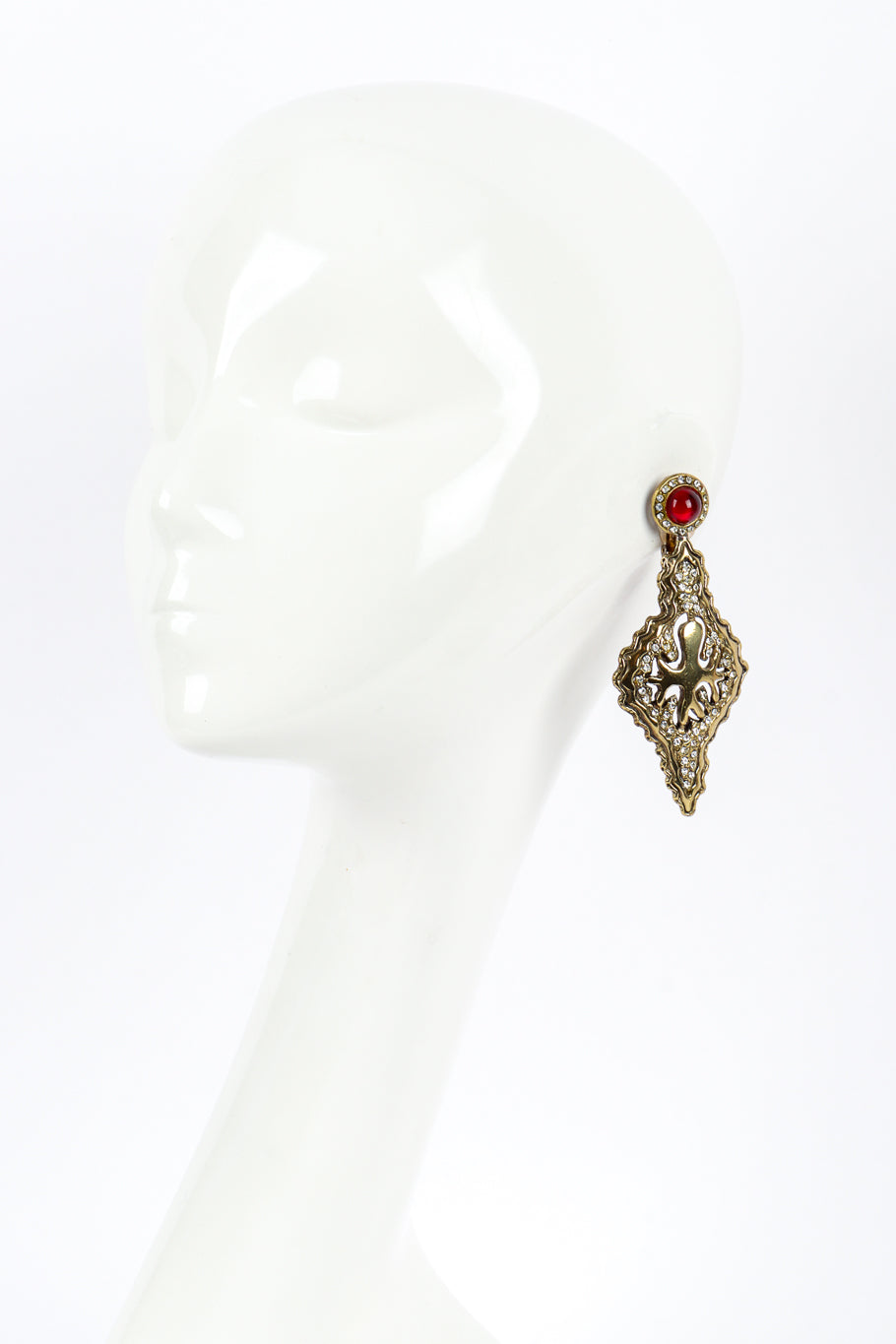 Vintage Il Gioiello Organic Plate Earrings on mannequin @recess la