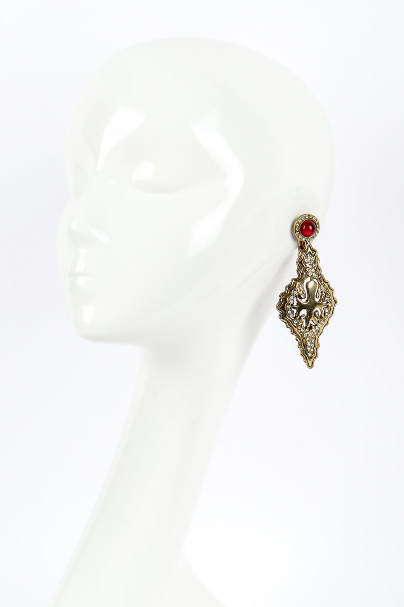 Vintage Il Gioiello Organic Plate Earrings on mannequin @recess la