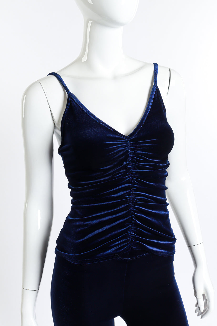 Vintage Elisabetta Rogiani Velvet Cape Top, Tank & Pant Set tank top front on mannequin @recess la