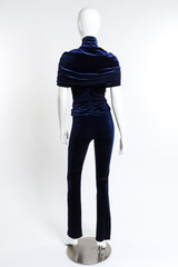 Vintage Elisabetta Rogiani Velvet Cape Top, Tank & Pant Set back on mannequin @recess la