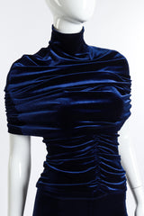 Vintage Elisabetta Rogiani Velvet Cape Top, Tank & Pant Set cape top on mannequin closeup @recess la