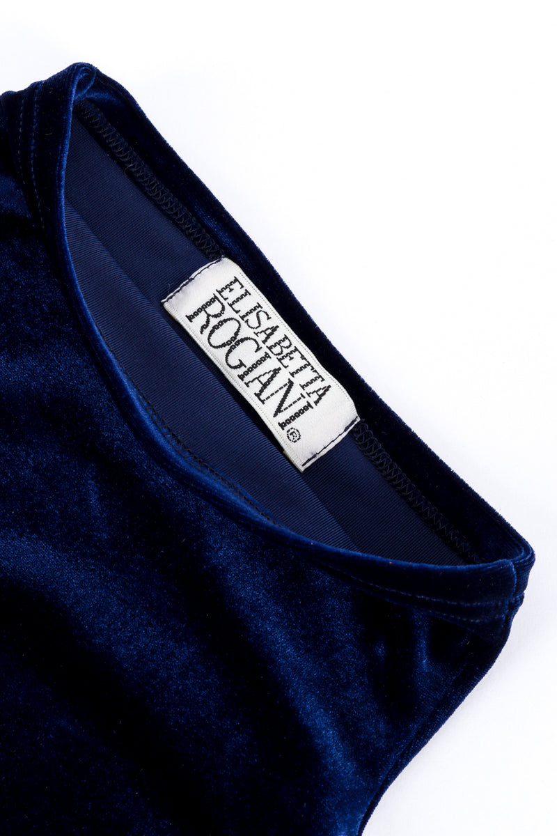 Vintage Elisabetta Rogiani Velvet Cape Top, Tank & Pant Set pant label closeup @recess la