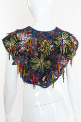 Vintage Ella Singh Beaded Sequin Cropped Vest Top back on mannequin closeup @recessla