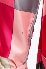 Vintage Emilio Pucci geometric pink patterned blouse  detail of the marks on the underside of the left sleeve @Recess LA