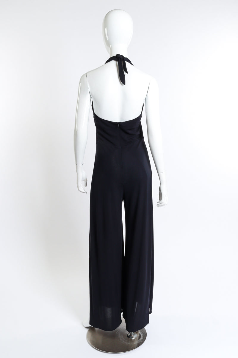 Escada Split Leg Halter Jumpsuit back on mannequin @recess la