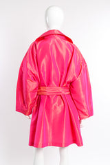 Vintage Escada Oversized Silk Trench Coat back on mannequin closeup @recessla