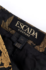 Vintage Escada Metallic Floral Brocade Duster & Pant Set pant label @recess la