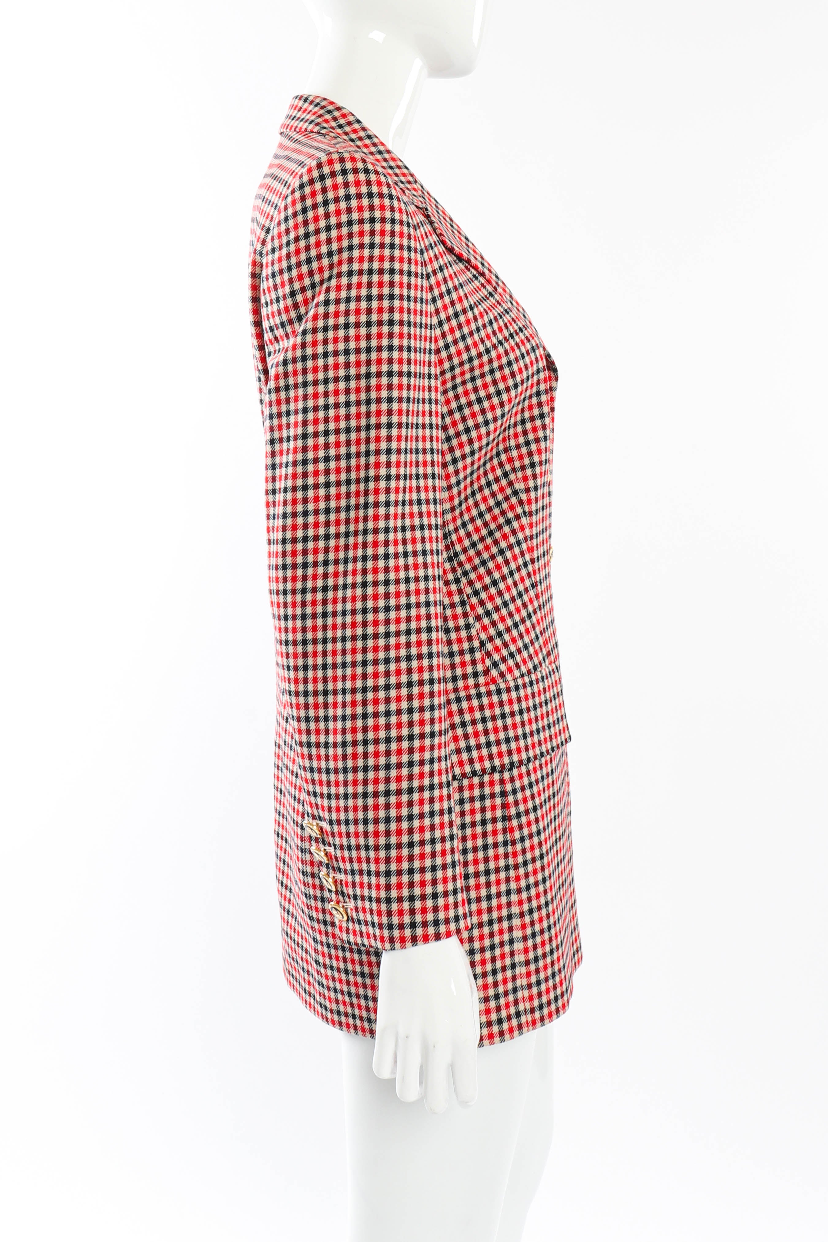 Vintage Escada Longline Checker Blazer side on mannequin @recessla