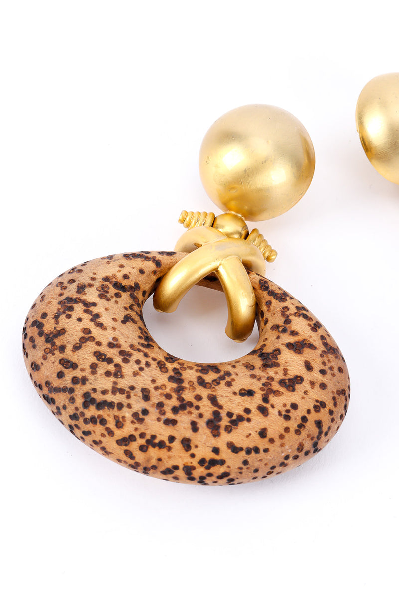 Cork earrings by Gianfranco Ferre on white background single earring @recessla