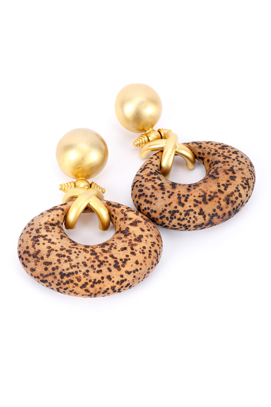 Cork earrings by Gianfranco Ferre on white background @recessla