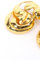 Vintage Gianfranco Ferre Swirl Leaf Earrings top closeup @recess la