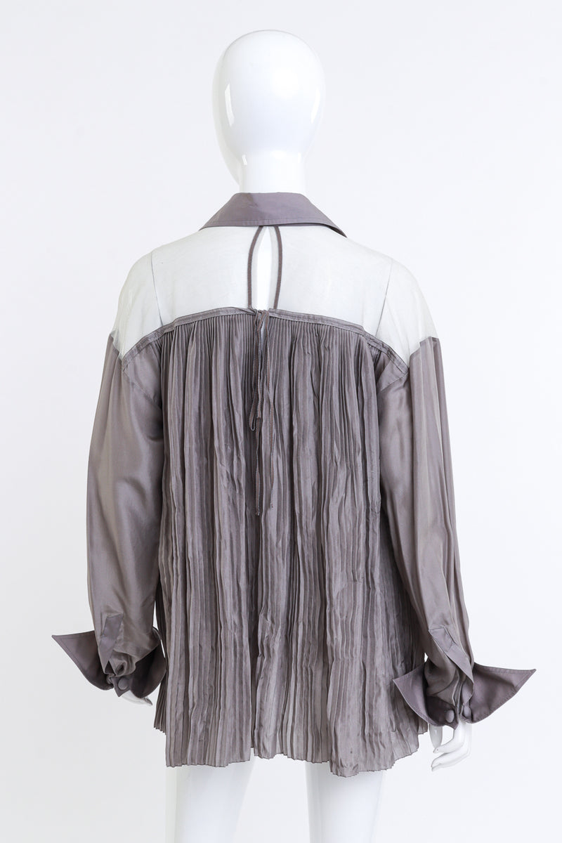 Vintage Gianfranco Ferre Pleated Mesh Tent Top back on mannequin @recess la