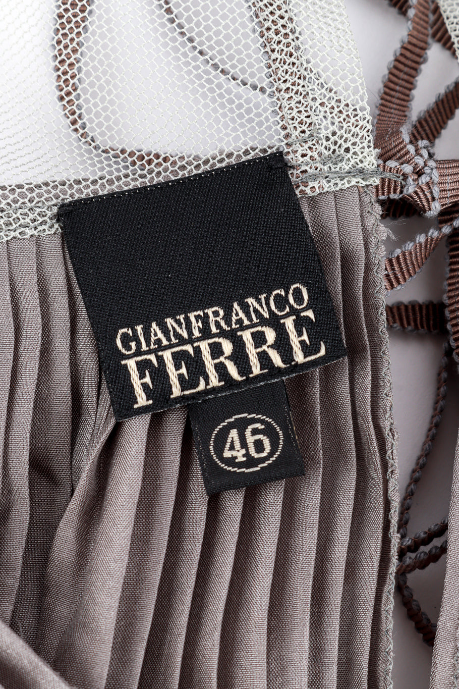 Vintage Gianfranco Ferre Pleated Mesh Tent Top label @recess la