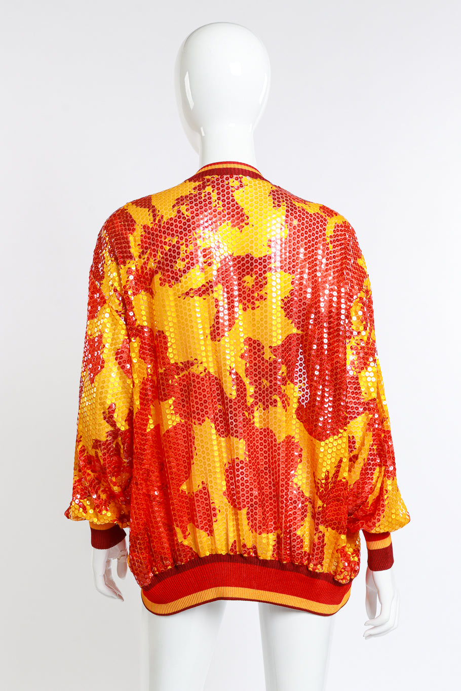 Vintage Gianfranco Ferre Floral Sequin Cardigan back on mannequin @recess la