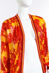 Vintage Gianfranco Ferre Floral Sequin Cardigan front on mannequin closeup @recess la