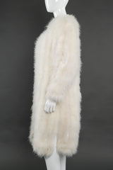 Vintage marabou coat on mannequin side @recessla