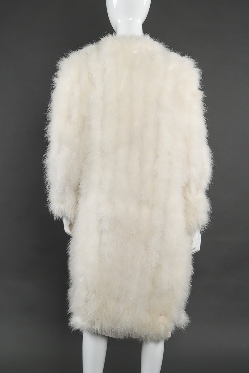 Vintage marabou coat on mannequin back @recessla