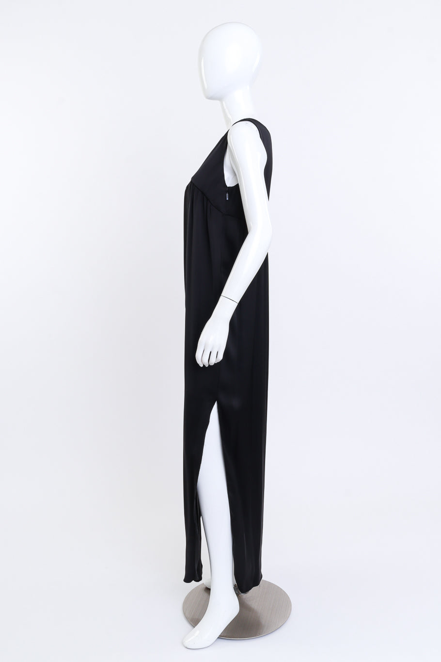 Fendi One Shoulder Draped Maxi Dress side on mannequin @recess la