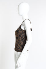 Vintage Fendi Zucca Cardigan and Tank Set side tank on mannequin @recess la