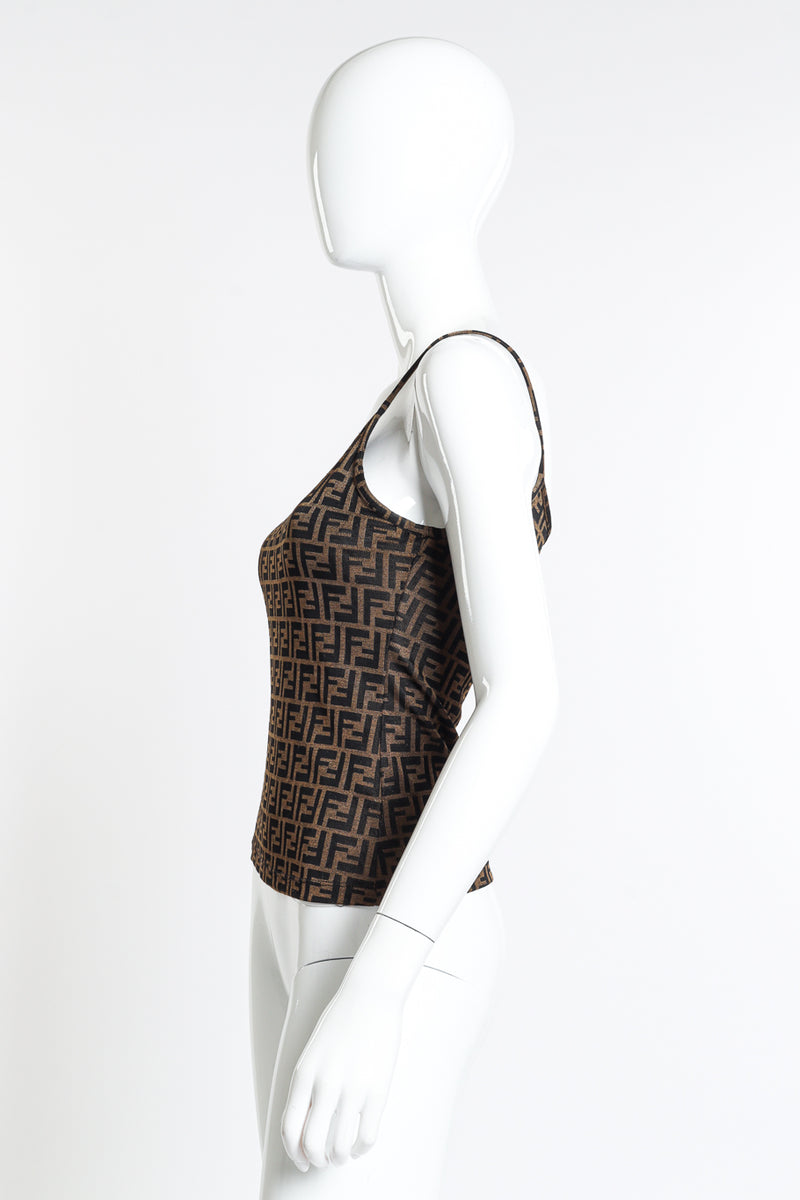 Vintage Fendi Zucca Cardigan and Tank Set side tank on mannequin @recess la