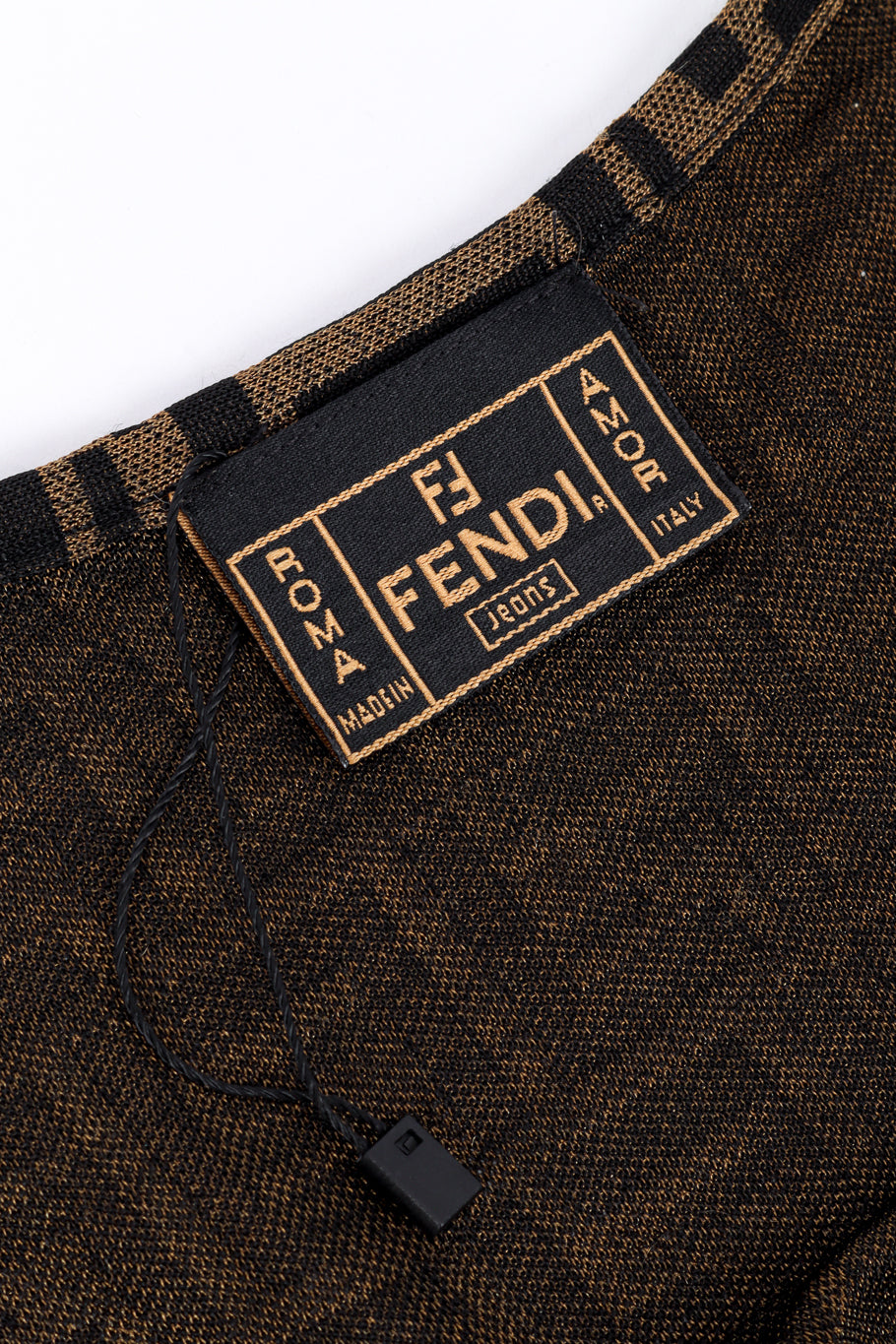 Vintage Fendi Zucca Cardigan and Tank Set tank signature label @recess la