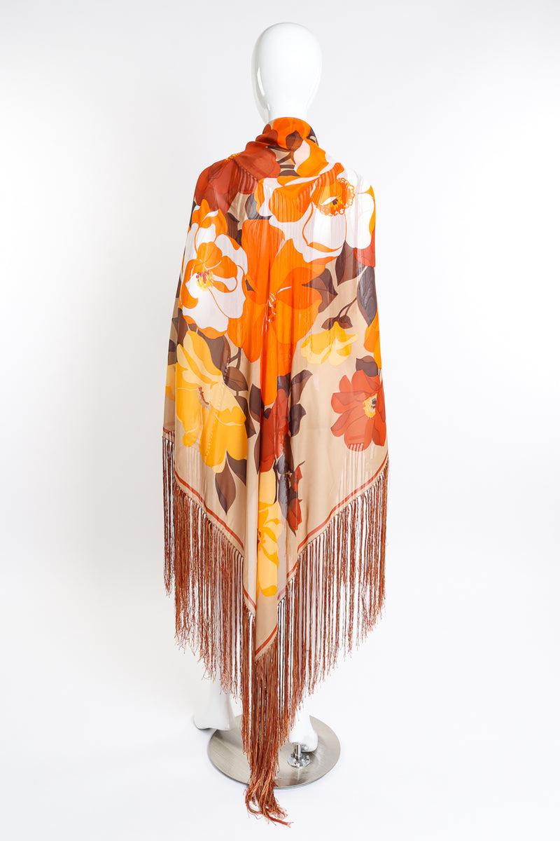 Vintage Francois Guerin Floral Fringe Scarf draped on mannequin @recessla