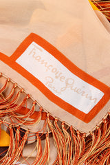 Vintage Francois Guerin Floral Fringe Scarf signature closeup @recessla