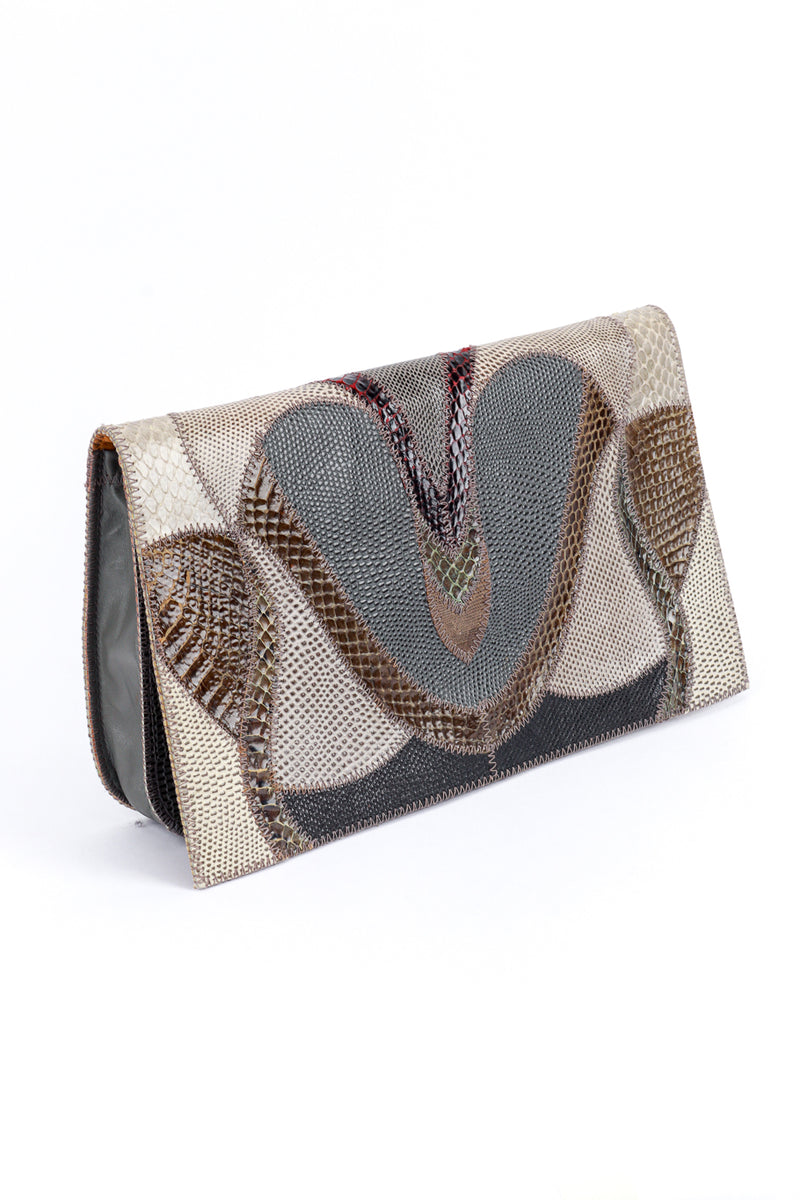 Furst & Mooney Snakeskin Patchwork Envelope Clutch @RECESS LA