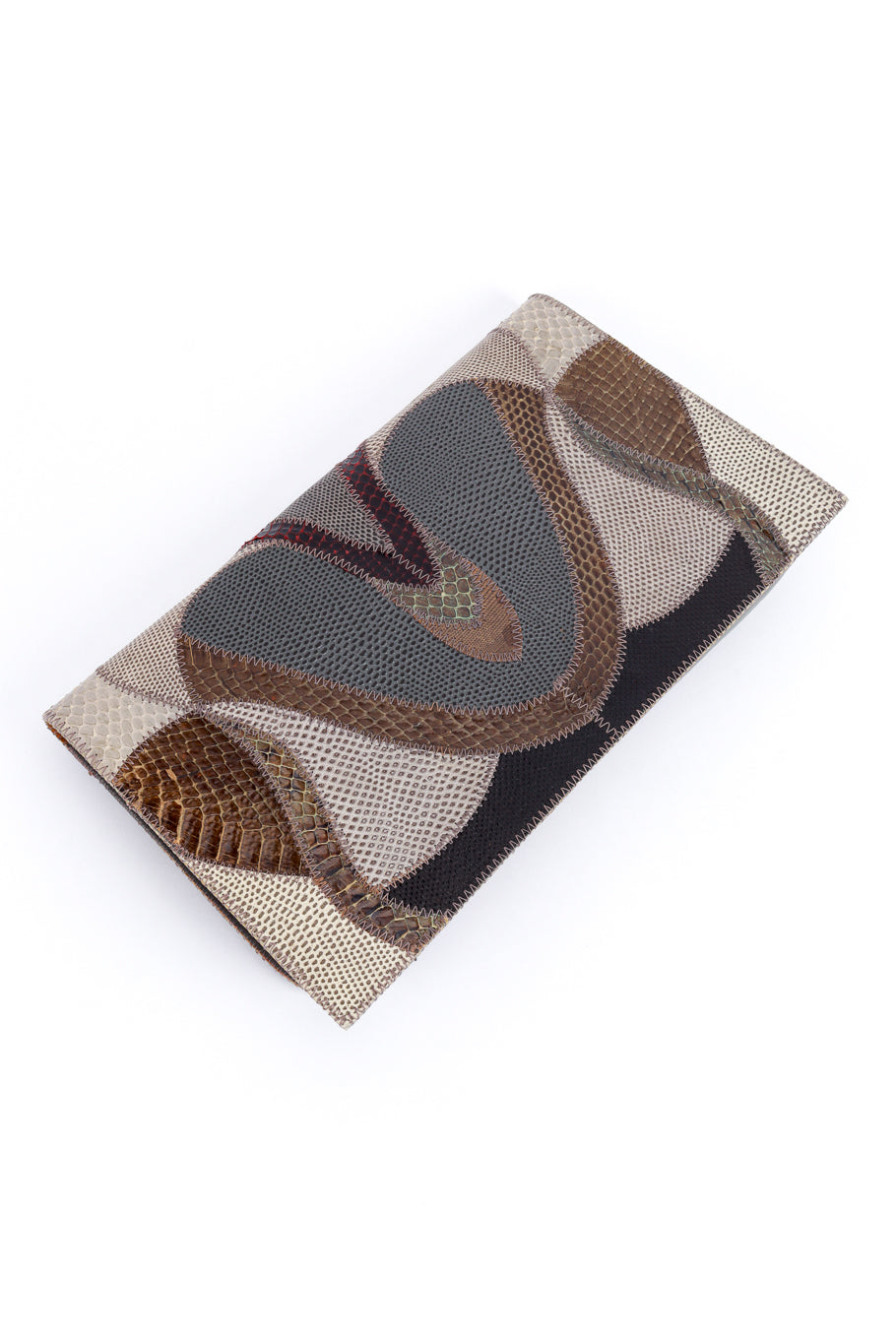 Furst & Mooney Snakeskin Patchwork Envelope Clutch @RECESS LA