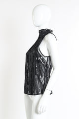 Gai Mattiolo Sequin Mock Neck Blouse side on mannequin @recessla