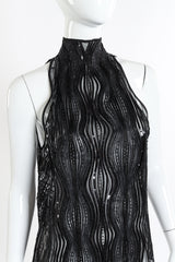 Gai Mattiolo Sequin Mock Neck Blouse front on mannequin closeup @recessla