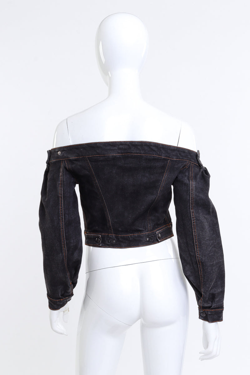 Junior Gaultier 1998 S/S Off-The-Shoulder Denim Jacket back mannequin @RECESS LA