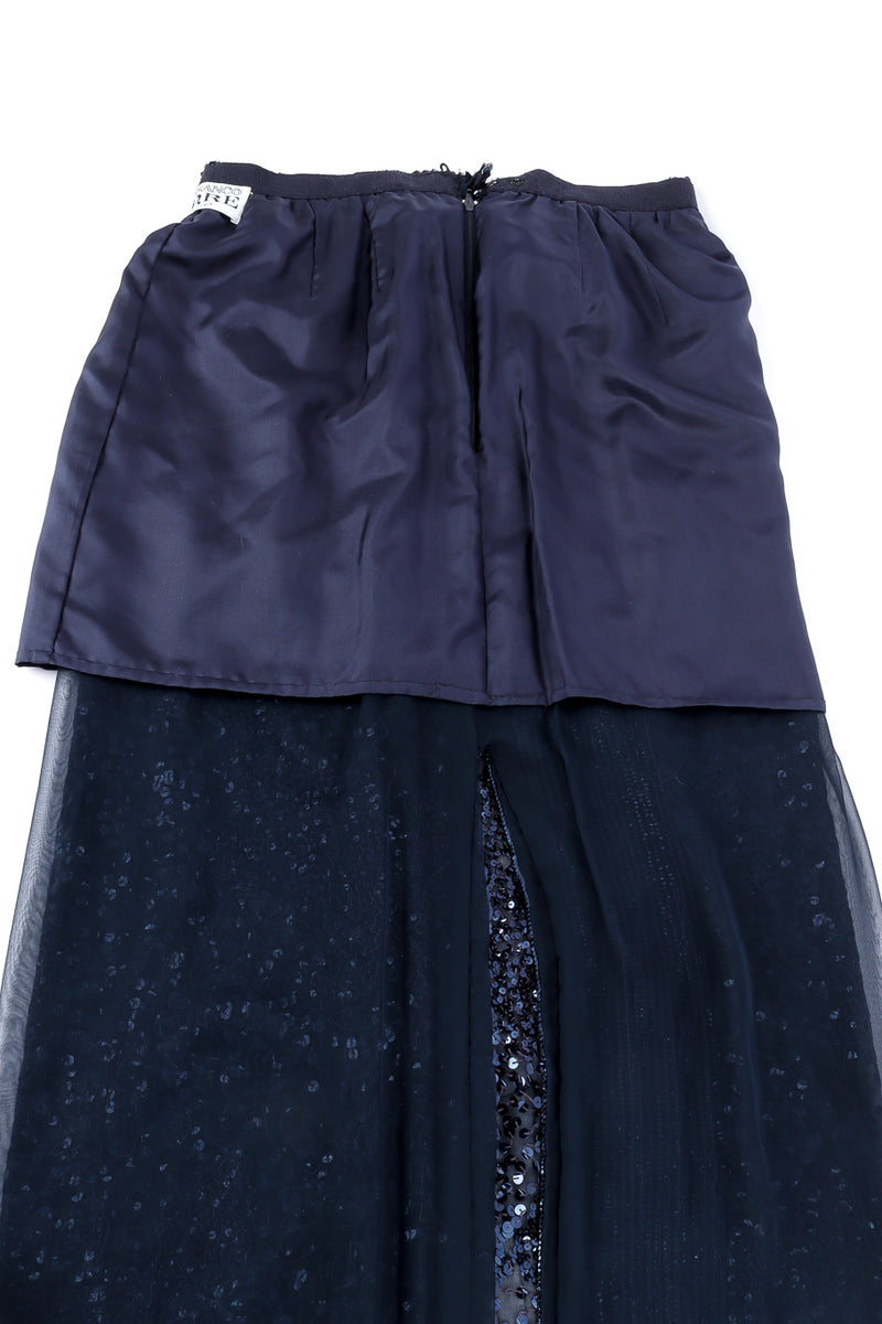 Midnight sequin skirt by Gianfranco Ferre inside out flat lay @recessla