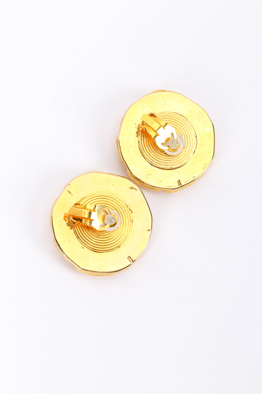 Vintage Givenchy Embossed Disc Earrings back @recessla