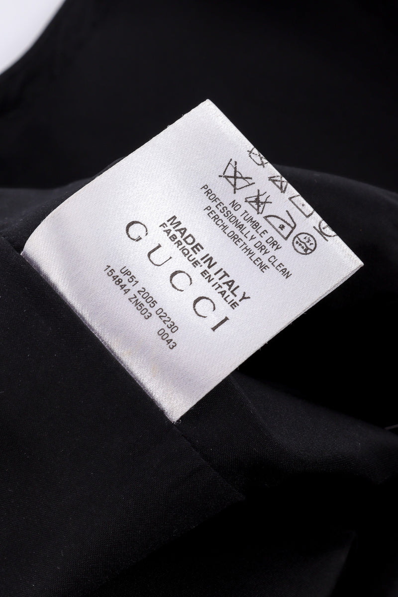 Gucci Sleeveless Pencil Dress care label closeup @recessla