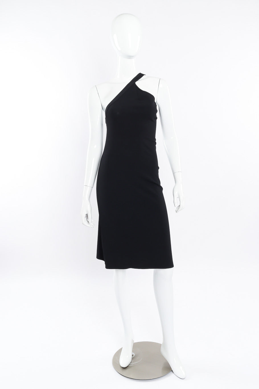 Black mini dress by Gucci on mannequin front @recessla