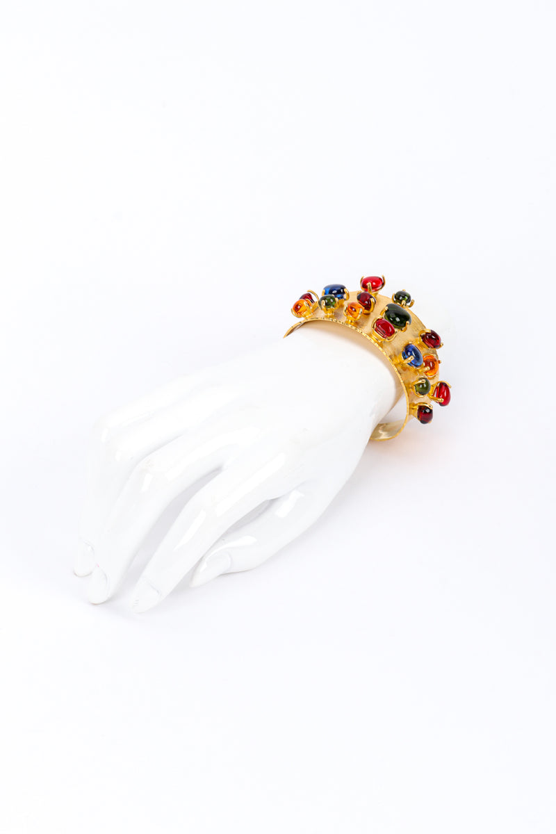 Gucci Cabochon Stone Cuff Bracelet on mannequin hand @recess la