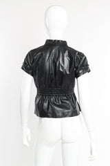 Gucci Leather Ruffle Top back view on mannequin @Recessla