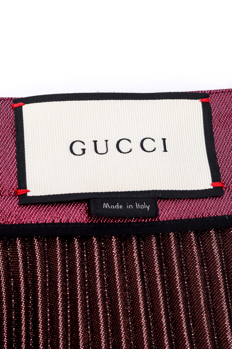 Gucci Metallic Accordion Pleat Skirt label closeup @Recessla