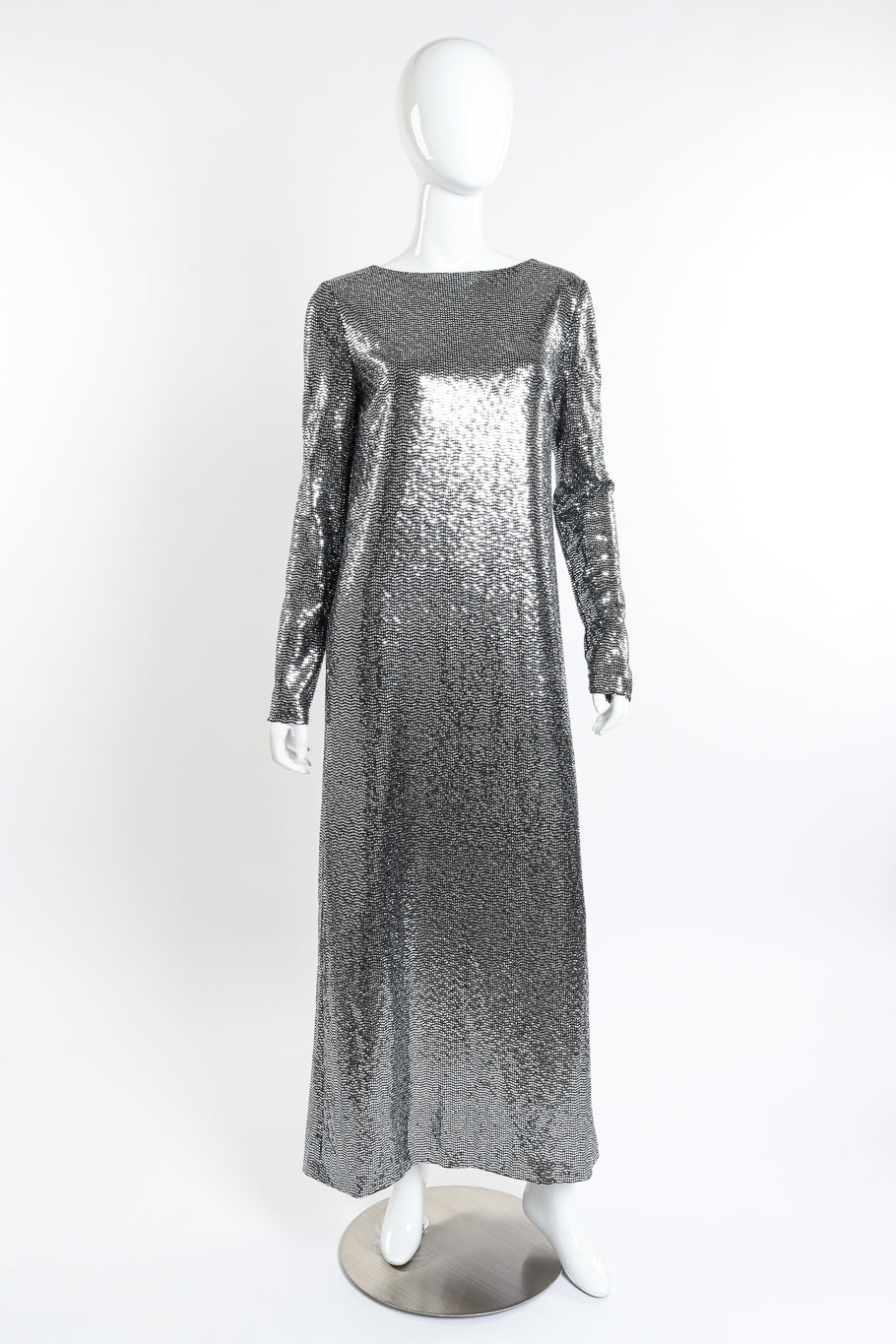 2020 S/S Metallic Jersey Gown by Gucci on mannequin @recessla