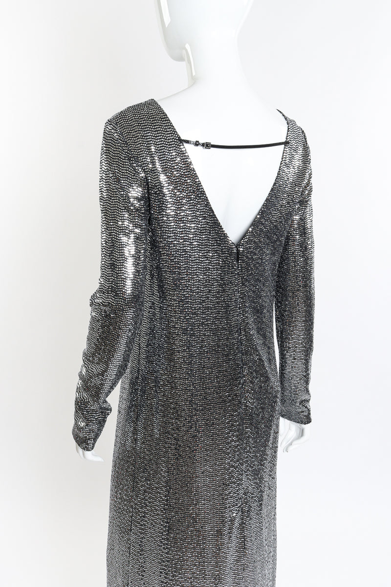 2020 S/S Metallic Jersey Gown by Gucci on mannequin back close @recessla