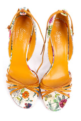 Gucci floral print bamboo wedge sandal product shot @recessla