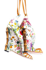 Gucci floral print bamboo wedge sandal product shot @recessla