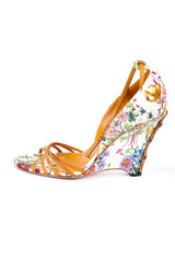 Gucci floral print bamboo wedge sandal product shot @recessla