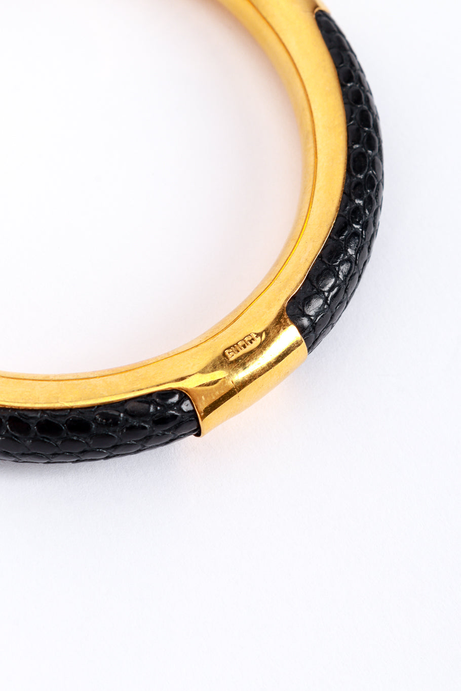 Gucci Black Lizard Skin Bangle logo @RECESS LA