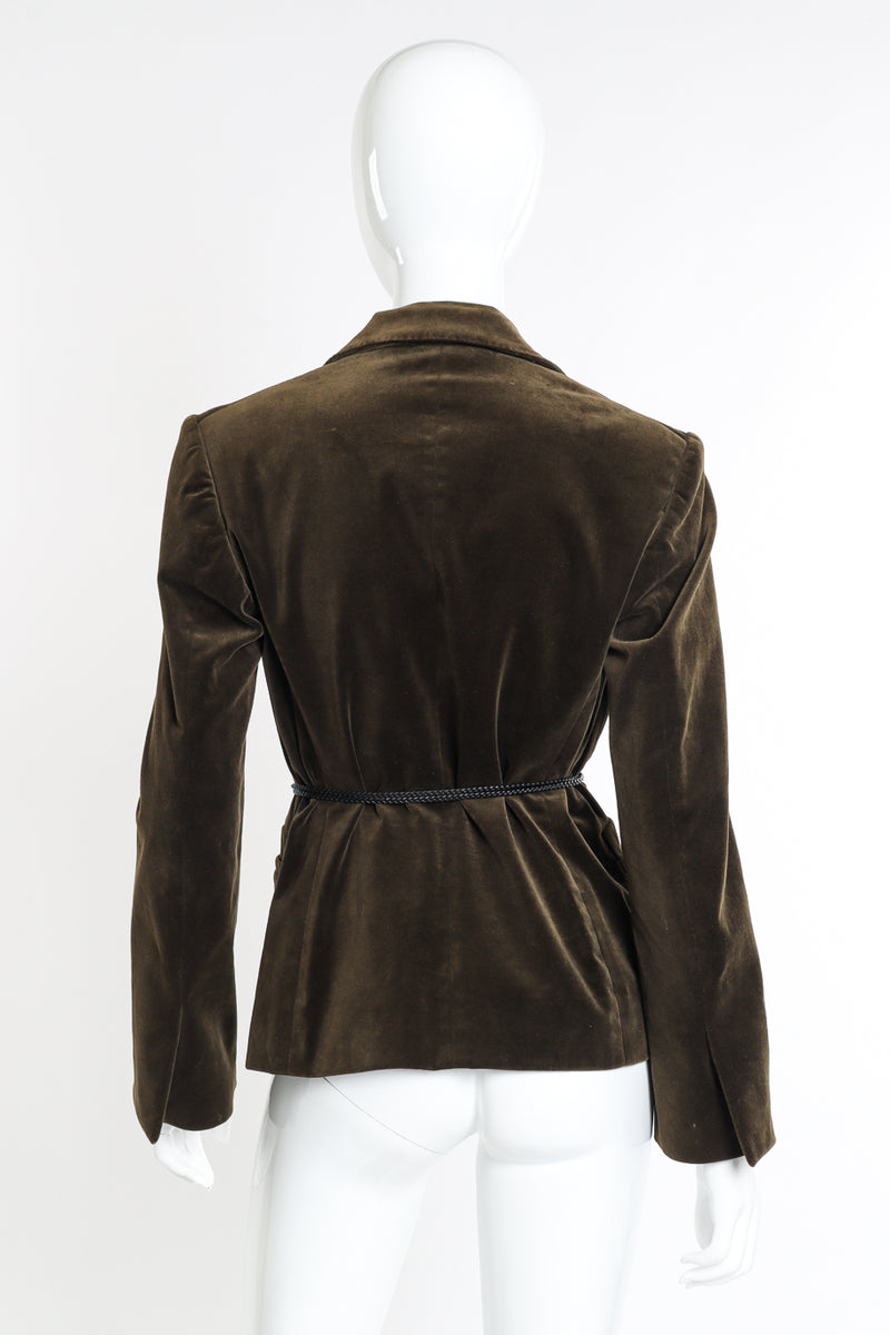 Gucci Leather Tie Velvet Blazer back on mannequin @recessla