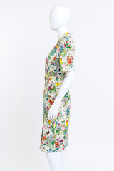 Vintage Gucci Flora Print Wrap Dress side on manenquin @recess la