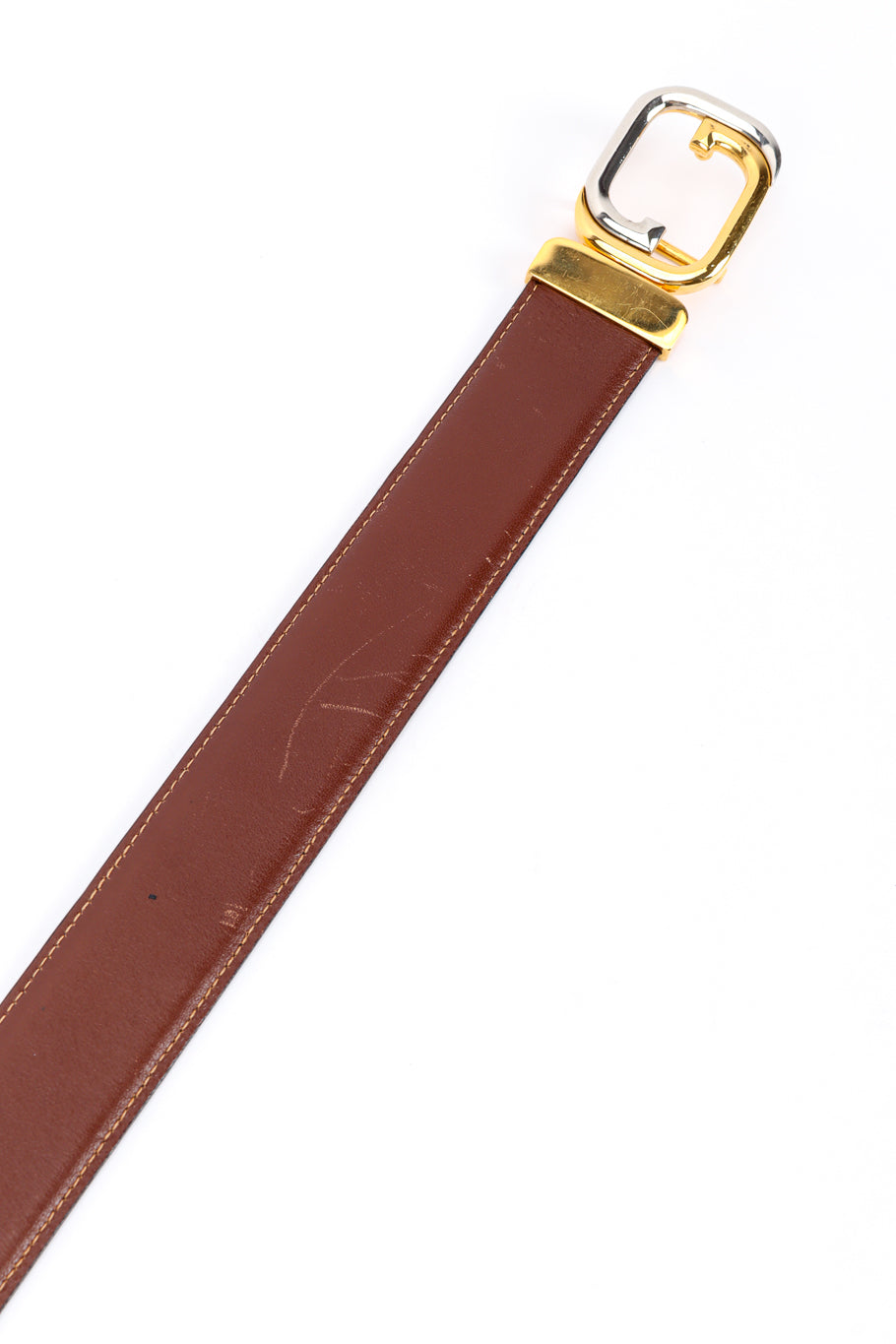 Vintage Gucci Reversible Leather Belt scratches on brown side @recessla